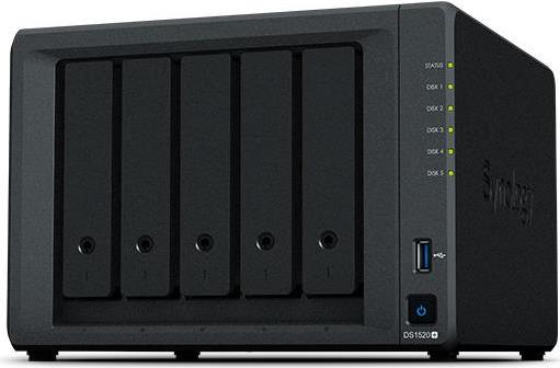 Купить Synology Disk Station DS1520+ - NAS-Server - 5 Schächte - SATA 6Gb/s - RAID 0, 1, 5, 6, 10, JBOD - RAM 8 GB - Gigabit Ethernet - iSCSI в магазине wardena.ru