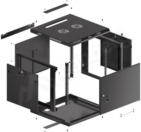 Купить Lanberg WF01-6609-00B Rack 9U Wandmontiertes Regal Schwarz (WF01-6609-00B) в магазине wardena.ru