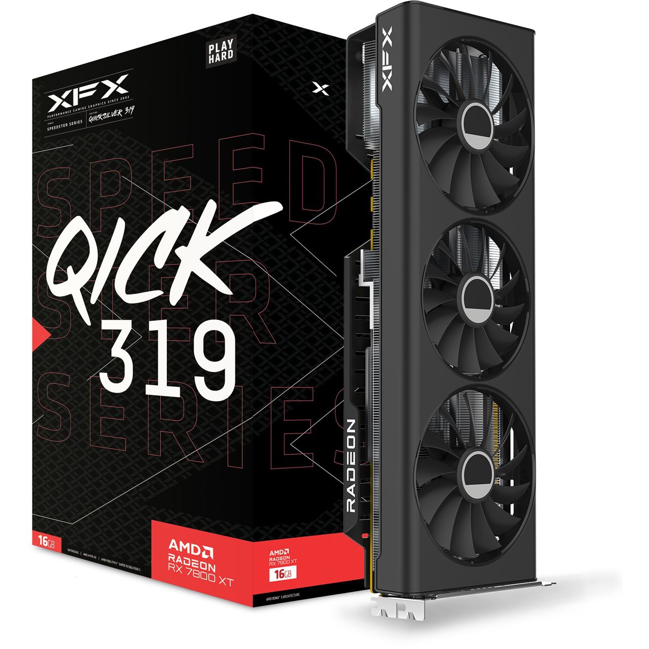 Купить XFX RX 7800XT QICK319 Core GAMING 16GB DDR6 3xDP/HDMI 192 retail (RX-78TQICKF9) в магазине wardena.ru