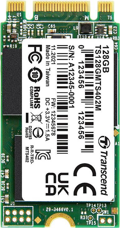 Купить Transcend MTS402M - SSD - 128 GB - intern - M.2 2242 (doppelseitig) (M.2 2242 (doppelseitig)) - SATA 6Gb/s (TS128GMTS402M) в магазине wardena.ru