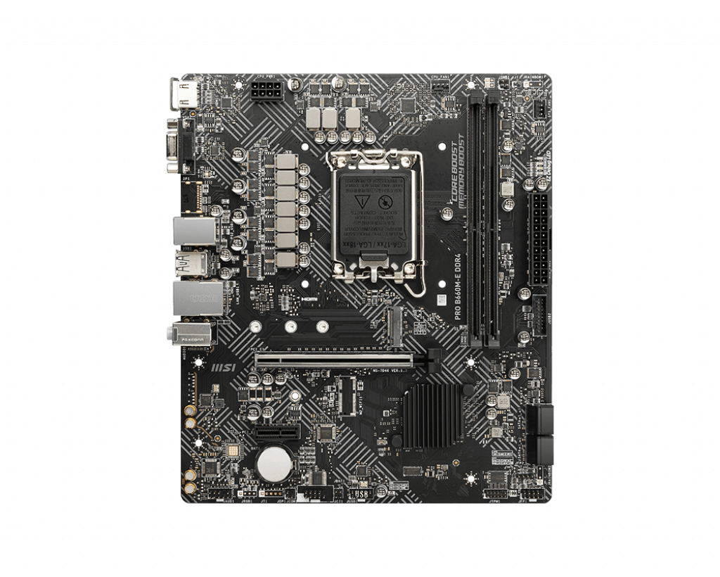 Купить MSI PRO B660M-E DDR4 - Motherboard - micro ATX - LGA1700-Sockel - B660 Chipsatz - USB 3.2 Gen 1 - Gigabit LAN - Onboard-Grafik (CPU erforderlich) - HD Audio (8-Kanal) (7D46-003R) в магазине wardena.ru