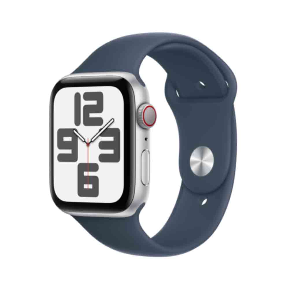 Купить Apple Watch SE (GPS + Cellular) - 44 mm - Aluminium, Silber - intelligente Uhr mit Sportband - Flouroelastomer - Storm Blue - Bandgröße: M/L - 32GB - Wi-Fi, LTE, Bluetooth - 4G - 33 g (MRHJ3QF/A) в магазине wardena.ru