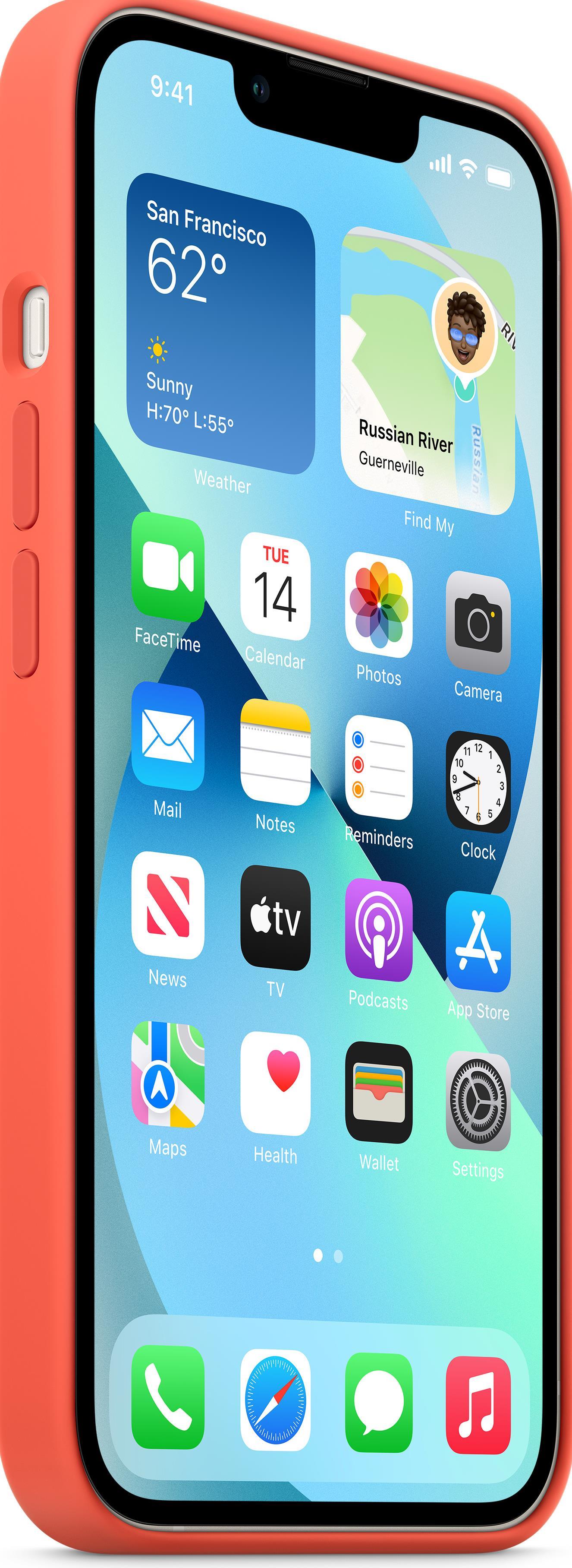 Купить Apple - Case für Mobiltelefon - kompatibel mit MagSafe - Silikon - Nektarine - für iPhone 13 (MN643ZM/A) в магазине wardena.ru