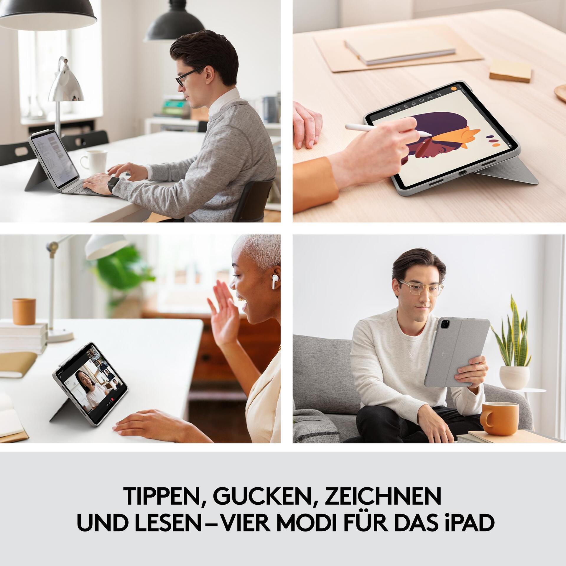 Купить Logitech Combo Touch - Tastatur und Foliohülle - mit Trackpad - hintergrundbeleuchtet - Apple Smart connector - AZERTY - Französisch - Sand - für Apple 27,90cm (11")  iPad Pro (1. Generation, 2. Generation, 3. Generation (920-010168) в магазине wardena.ru