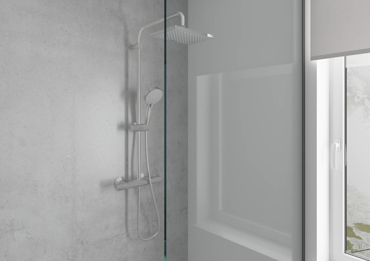 Купить Hansgrohe Hansgrohe Vernis Shape Showerpipe 230 1jet с термостатом черный матовый 26286670 в магазине wardena.ru