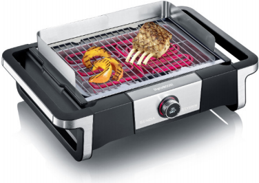 Купить Severin PG 8114 DigitalBOOST Grill Tisch Elektro Schwarz - Silber 3000 W (PG8114) в магазине wardena.ru