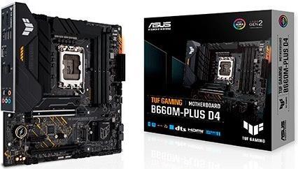 Купить ASUS TUF GAMING B660M-PLUS D4 - Motherboard - micro ATX - LGA1700-Sockel - B660 Chipsatz - USB-C Gen1, USB 3,2 Gen 1, USB 3,2 Gen 2, USB-C Gen 2x2 - 2,5 Gigabit LAN - Onboard-Grafik (CPU erforderlich) - HD Audio (8-Kanal (90MB1940-M0EAY0) в магазине wardena.ru