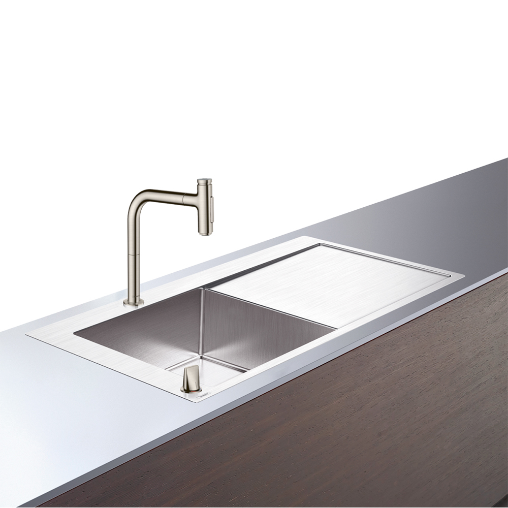 Купить Hansgrohe C71-F450-07 Комбинация для кухни 450 с крылом сталь 43230800 в магазине wardena.ru