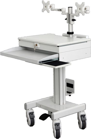 Купить ROLINE - Wagen für 2 LCD displays / keyboard / mouse / PC / notebook - verriegelbar - medizinisch (17.03.1175) в магазине wardena.ru