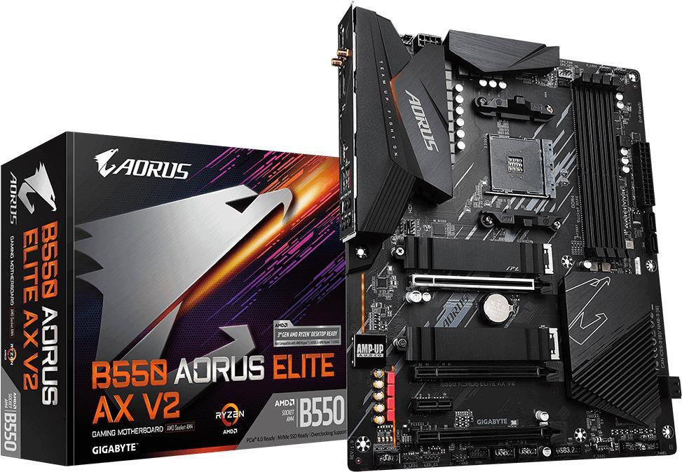 Купить Gigabyte B550 AORUS ELITE AX V2 - AMD - Socket AM4 - AMD Ryzen 3 3rd Gen - 3rd Generation AMD Ryzen 5 - 3rd Generation AMD Ryzen 7 - 3rd Generation AMD... - DDR4-SDRAM - DIMM - 2133,2400,2667,2933,3200,3333,3600,4000,440 в магазине wardena.ru