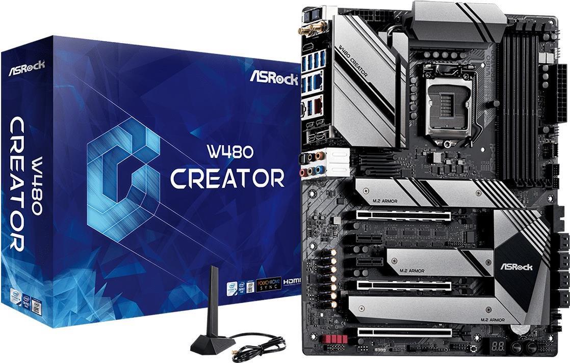 Купить ASRock W480 Creator - Motherboard - ATX - LGA1200-Sockel - W480 - USB-C Gen2, USB 3.2 Gen 1, USB 3.2 Gen 2 - 10 Gigabit LAN, 2.5 Gigabit LAN, Wi-Fi, Bluetooth - Onboard-Grafik (CPU erforderlich) - HD Audio (8-Kanal) (90-MXBC30-A0UAYZ) в магазине wardena.ru