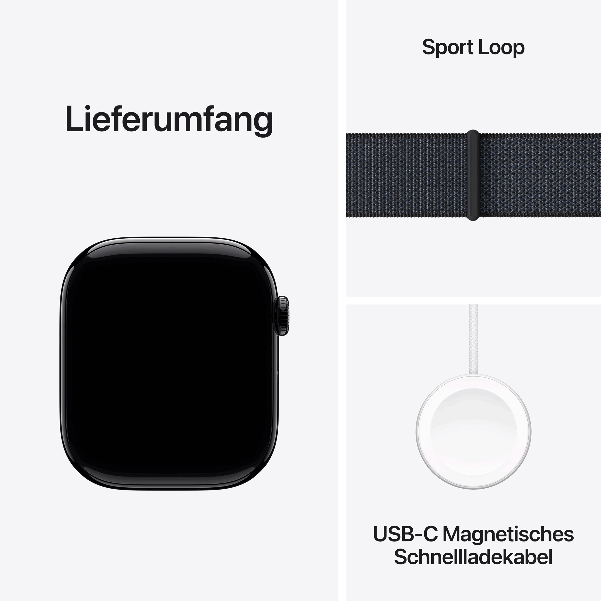 Купить Apple Watch Series 10 GPS 46mm Jet Black Aluminium Case mit Ink Sport Loop (MWWR3QF/A) в магазине wardena.ru