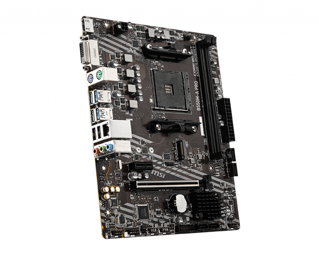 Купить MSI B550M-A PRO - Motherboard - micro ATX - Socket AM4 - AMD B550 - USB 3,2 Gen 1 - Gigabit LAN - Onboard-Grafik (CPU erforderlich) - HD Audio (8-Kanal) (7C96-006R) в магазине wardena.ru