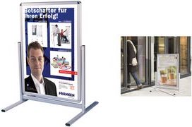 Купить FRANKEN Plakatständer "Outdoor", DIN A1 (B)594 x (H)841 mm für den Außenbereich, aus silbereloxiertem Aluminium (BS1302) в магазине wardena.ru