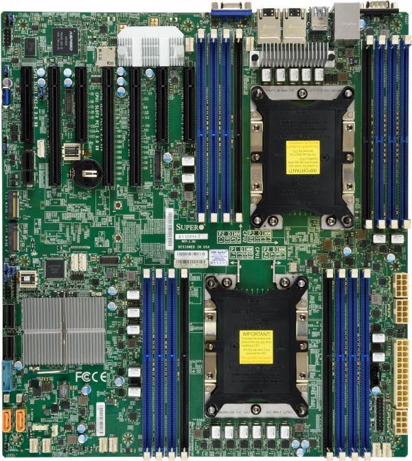 Купить SUPERMICRO X11DPH-T - Motherboard - Erweitertes ATX - Socket P - 2 Unterstützte CPUs - C624 - USB 3.0 - 2 x 10 Gigabit LAN - Onboard-Grafik (MBD-X11DPH-T-O) в магазине wardena.ru