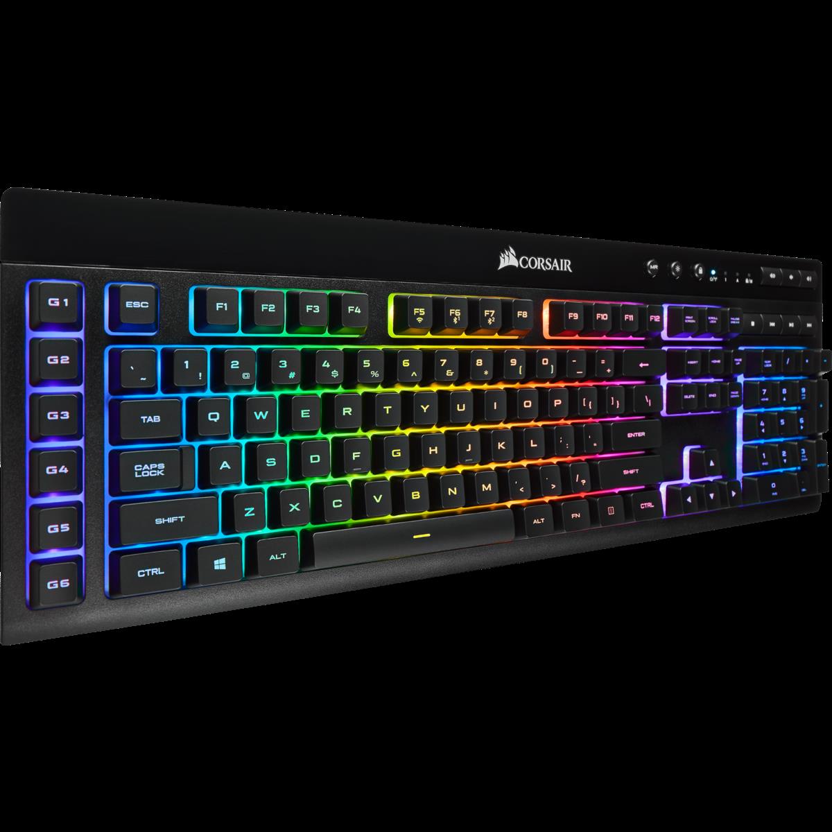 Купить CORSAIR Gaming K57 RGB - Tastatur - Hintergrundbeleuchtung - USB, Bluetooth, 2.4 GHz - Deutsch (CH-925C015-DE) в магазине wardena.ru
