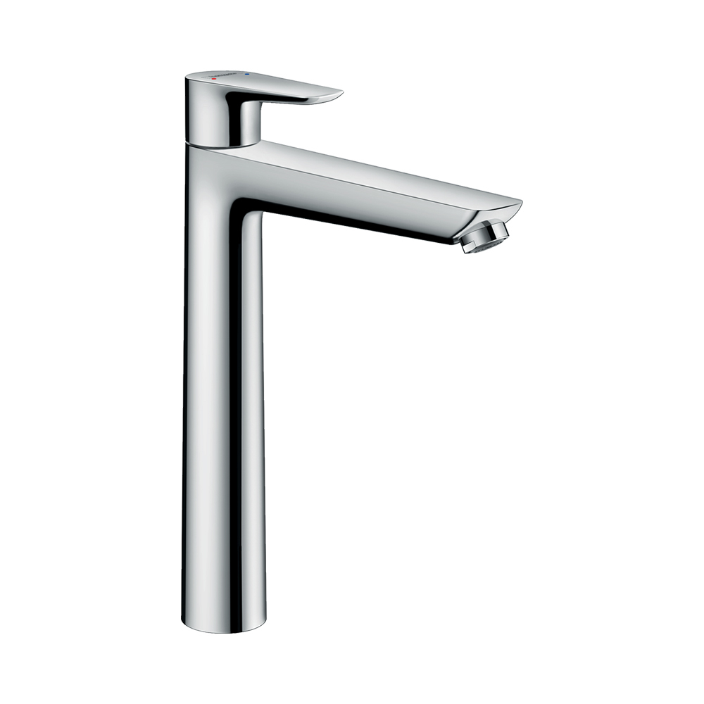 Купить Hansgrohe Talis E Смеситель для раковины 240 однорычажный со сливным гарнитуром хром-черный матовый 71716340 в магазине wardena.ru
