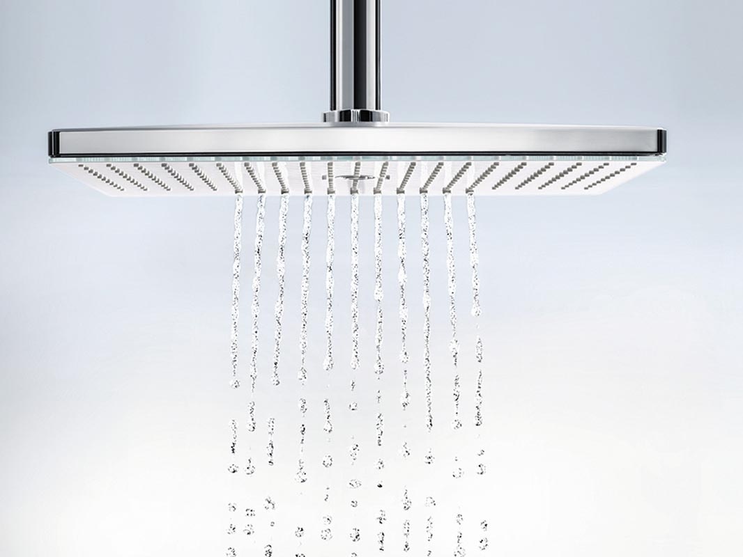 Купить Hansgrohe Rainmaker Select Верхний душ 460 3jet с держателем хром-черный матовый 24007600 в магазине wardena.ru