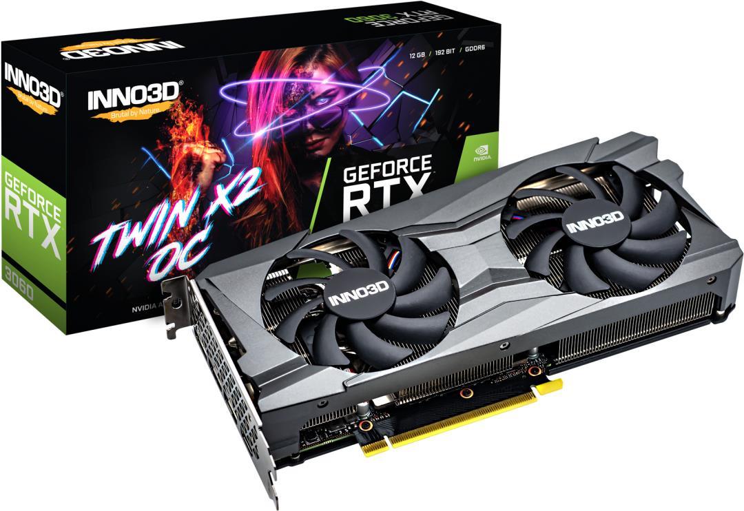 Купить InnoVISION Inno3D GeForce RTX 3060 TWIN X2 OC - Grafikkarten - GF RTX 3060 - 12GB GDDR6 - PCIe 4,0 x16 - HDMI, 3 x DisplayPort (N30602-12D6X-11902120H) в магазине wardena.ru