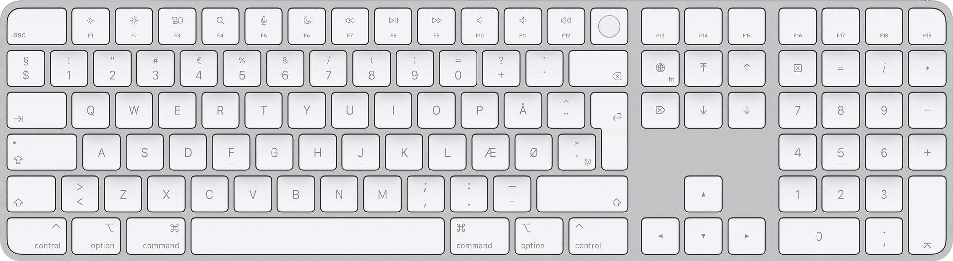 Купить Apple Magic Keyboard with Touch ID and Numeric Keypad - Tastatur - Bluetooth, USB-C - QWERTY - Dänisch - für iMac (Anfang 2021), Mac mini (Ende 2020), MacBook Air (Ende 2020), MacBook Pro (MK2C3DK/A) в магазине wardena.ru