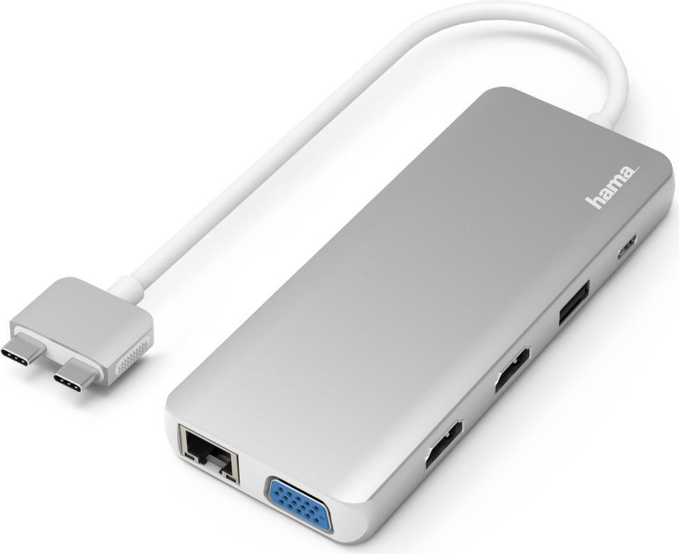Купить Hama - Dockingstation - USB-C 3,2 Gen 1 - VGA, HDMI - GigE - 100 Watt (00200133) в магазине wardena.ru