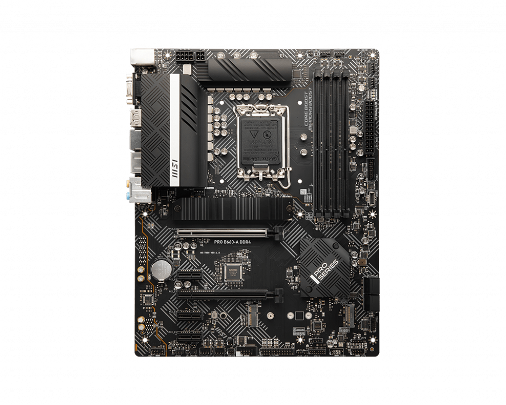 Купить MSI PRO B660-A DDR4 - Motherboard - ATX - LGA1700-Sockel - B660 Chipsatz - USB-C Gen2, USB-C Gen1, USB 3,2 Gen 1, USB 3,2 Gen 2 - 2,5 Gigabit LAN - Onboard-Grafik (CPU erforderlich) - HD Audio (8-Kanal) (7D59-001R) в магазине wardena.ru