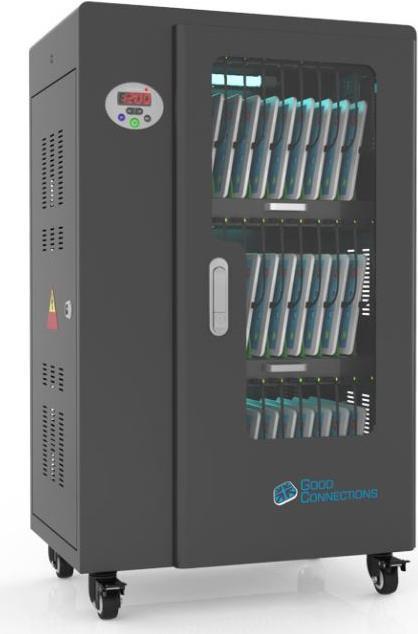 Купить Good Connections - Wagen (sync, charge and UV clean) - für 30 Tablets - verriegelbar - Aluminium, Stahl, Acryl - Schwarz - Ausgang: 5 V (PCT01-B30S) в магазине wardena.ru