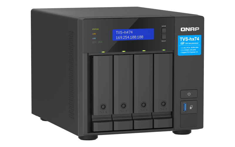 Купить QNAP TVS-H474-PT - NAS-Server - SATA 6Gb/s - RAID 0, 5, 6, 10, JBOD - iSCSI Support (TVS-H474-PT-8G) в магазине wardena.ru