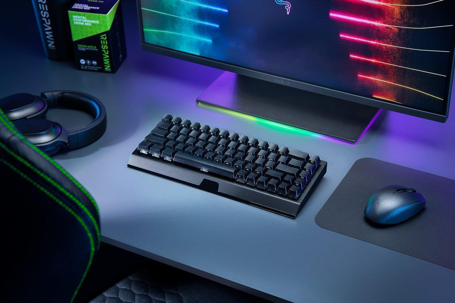 Купить Razer BlackWidow V3 Mini HyperSpeed - Phantom Edition - Tastatur - Hintergrundbeleuchtung - Bluetooth, 2.4 GHz, USB-C - QWERTY - USA - Tastenschalter: Razer Green (RZ03-03892000-R3M1) в магазине wardena.ru