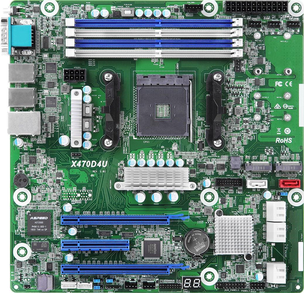 Купить ASRock Rack X470D4U - Motherboard - micro ATX - Socket AM4 - AMD X470 - USB 3,1 Gen 1 - 2 x Gigabit LAN - Onboard-Grafik (X470D4U) в магазине wardena.ru