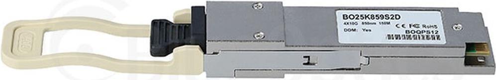 Купить BlueOptics QSFP Transceiver, 40GBASE-SR4, MPO/MTP Multimode Fiber, 4x850nm, 150M (BO25K859S2D) в магазине wardena.ru
