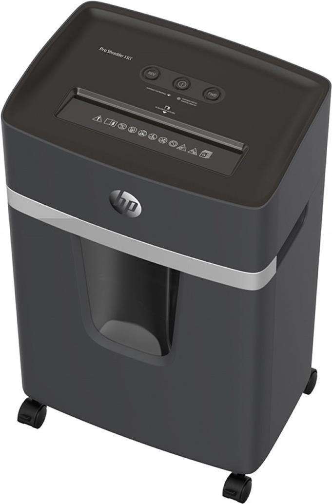 Купить HP Pro Shredder 15CC Aktenvernichter mit Partikelschnitt P-4, 4 x 35 mm, bis 15 Blatt, schwarz (2811) в магазине wardena.ru