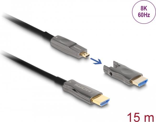 Купить Delock - High Speed - HDMI-Kabel - 19 pin micro HDMI Type D männlich zu HDMI männlich - 15,0m - Hybrid Kupfer/Kohlefaser - Schwarz - Support von 8K 60 Hz, 12,70cm (5") 1 (86006) в магазине wardena.ru