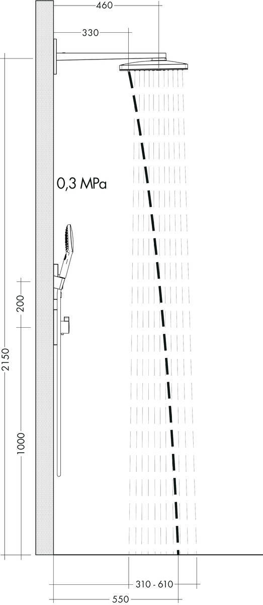 Купить Hansgrohe Rainmaker Select Верхний душ 460 2jet с держателем хром-белый матовый 24005400 в магазине wardena.ru
