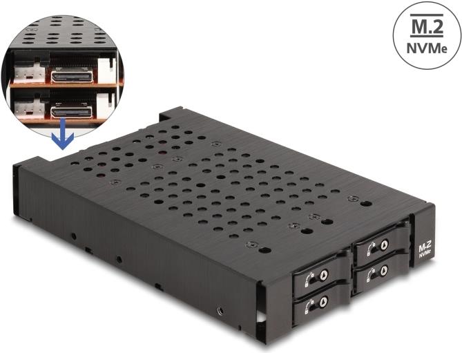 Купить Delock 3.5" Wechselrahmen für 4x M.2 NVMe SSD mit OcuLink SFF-8612 Anschluss (47111) в магазине wardena.ru