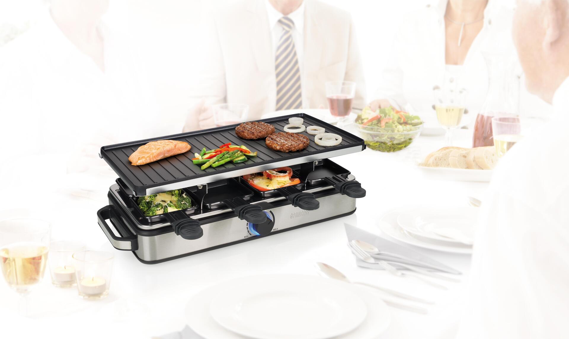 Купить Princess 162645 Raclette 8 Grill Deluxe - 1400 W - 220 - 240 V - 50 / 60 Hz - 455 mm - 226 mm - 145 mm (01.162645.01.001) в магазине wardena.ru