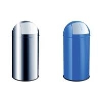 Купить helit Abfallbehälter mit Push-Einwurfklappe, 50 Liter schwarz, rund, Metall-Abfallbehälter, mit verzinktem Metall- (H2401495) в магазине wardena.ru