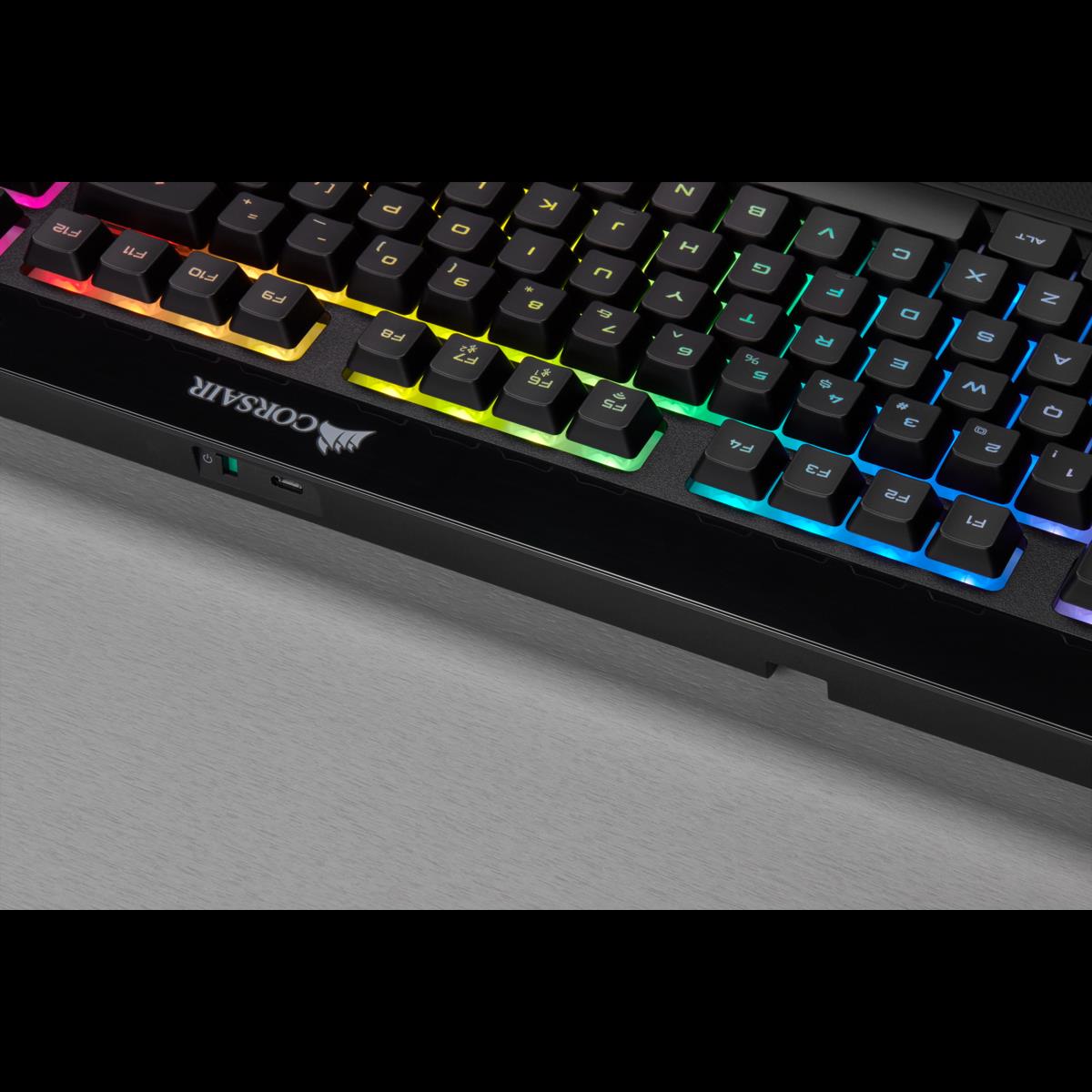 Купить CORSAIR Gaming K57 RGB - Tastatur - Hintergrundbeleuchtung - USB, Bluetooth, 2.4 GHz - Deutsch (CH-925C015-DE) в магазине wardena.ru