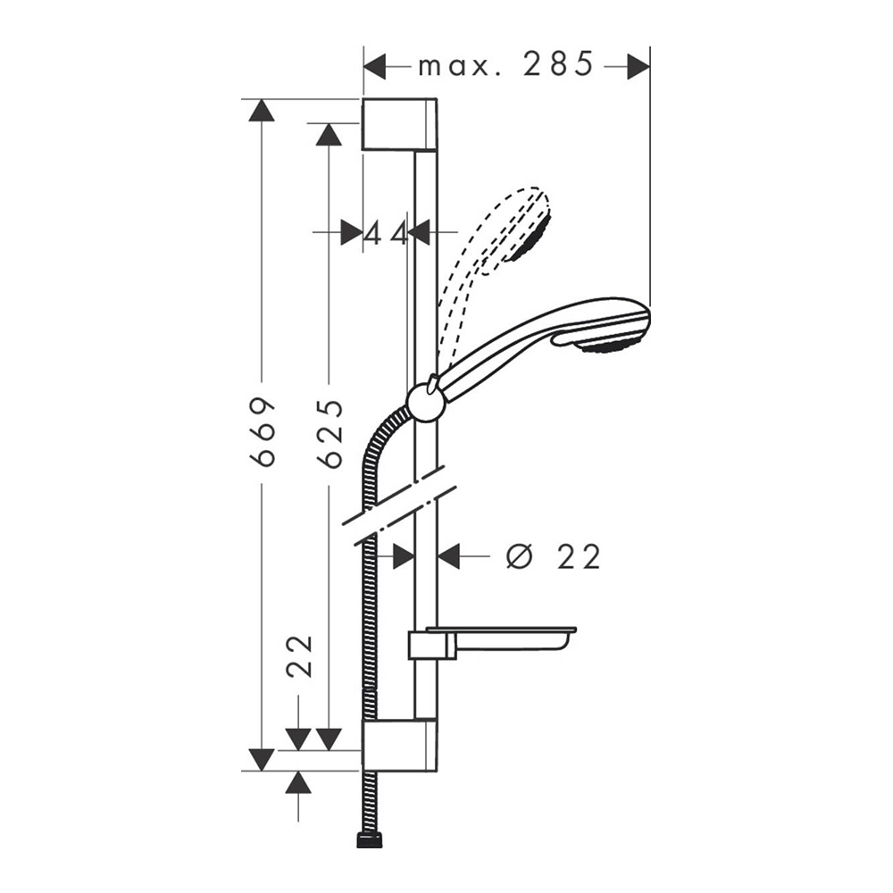 Купить Hansgrohe Crometta 85 Vario/Unica'C 65 см Душевой набор хром 27764000 в магазине wardena.ru