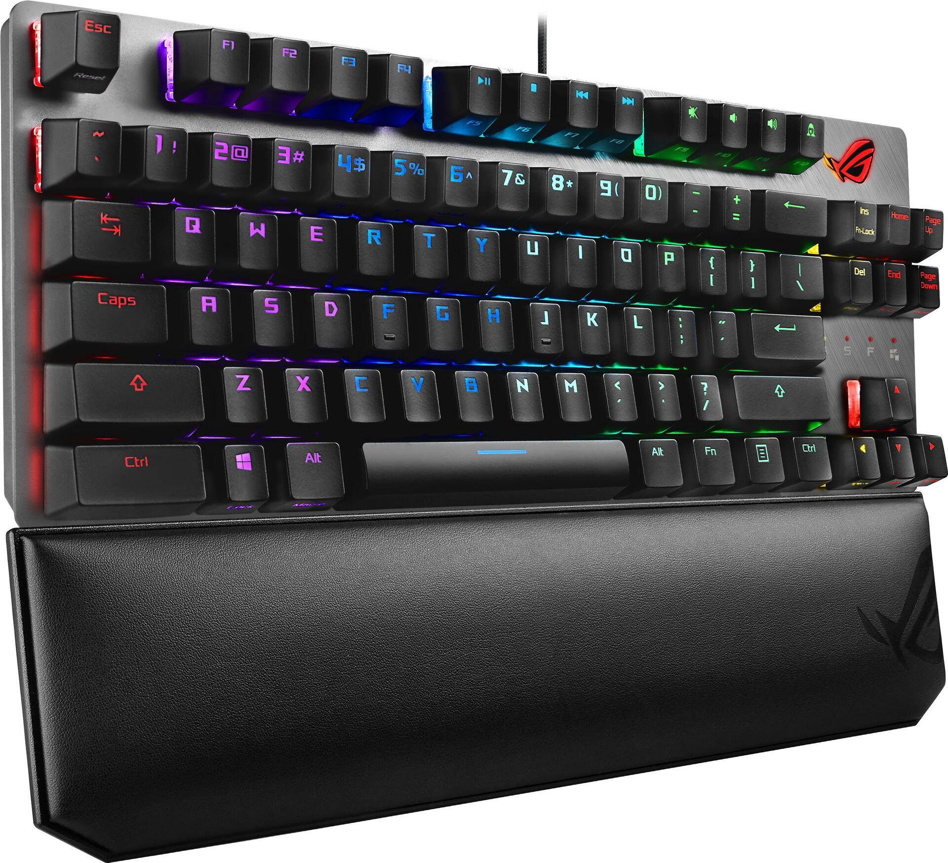 Купить ASUS ROG Strix Scope TKL Deluxe - Tastatur - Hintergrundbeleuchtung - USB - Deutsch - Tastenschalter: CHERRY MX Brown - Grau, Schwarz (90MP00N7-BKDA00) в магазине wardena.ru
