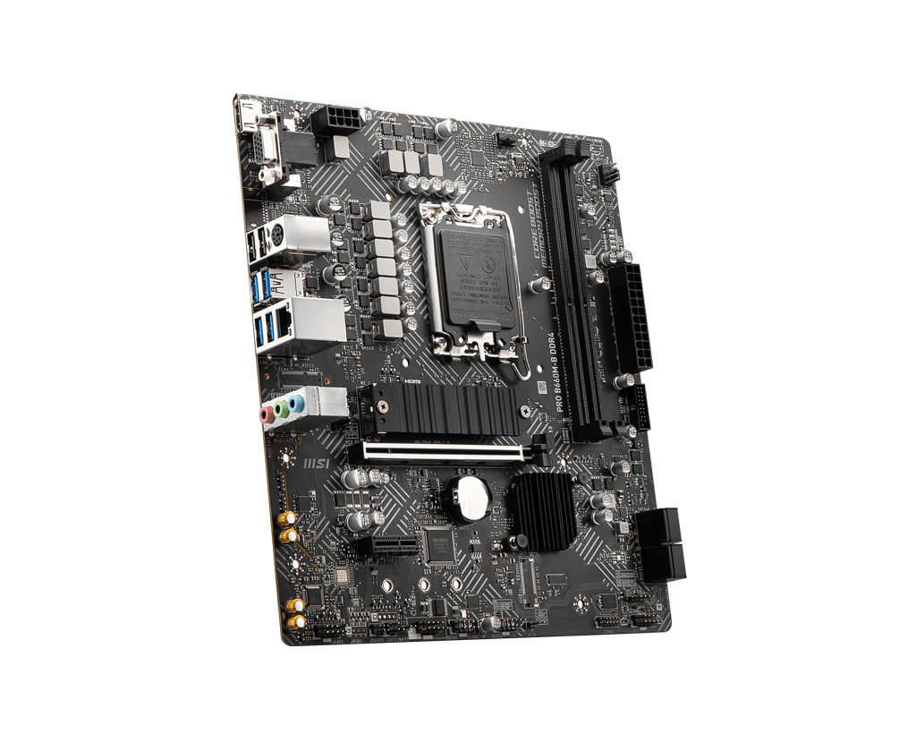 Купить MSI PRO B660M-B DDR4 - Motherboard - micro ATX - LGA1700-Sockel - B660 Chipsatz - USB 3.2 Gen 1 - 2.5 Gigabit LAN - Onboard-Grafik (CPU erforderlich) - HD Audio (8-Kanal) (7D45-004R) в магазине wardena.ru