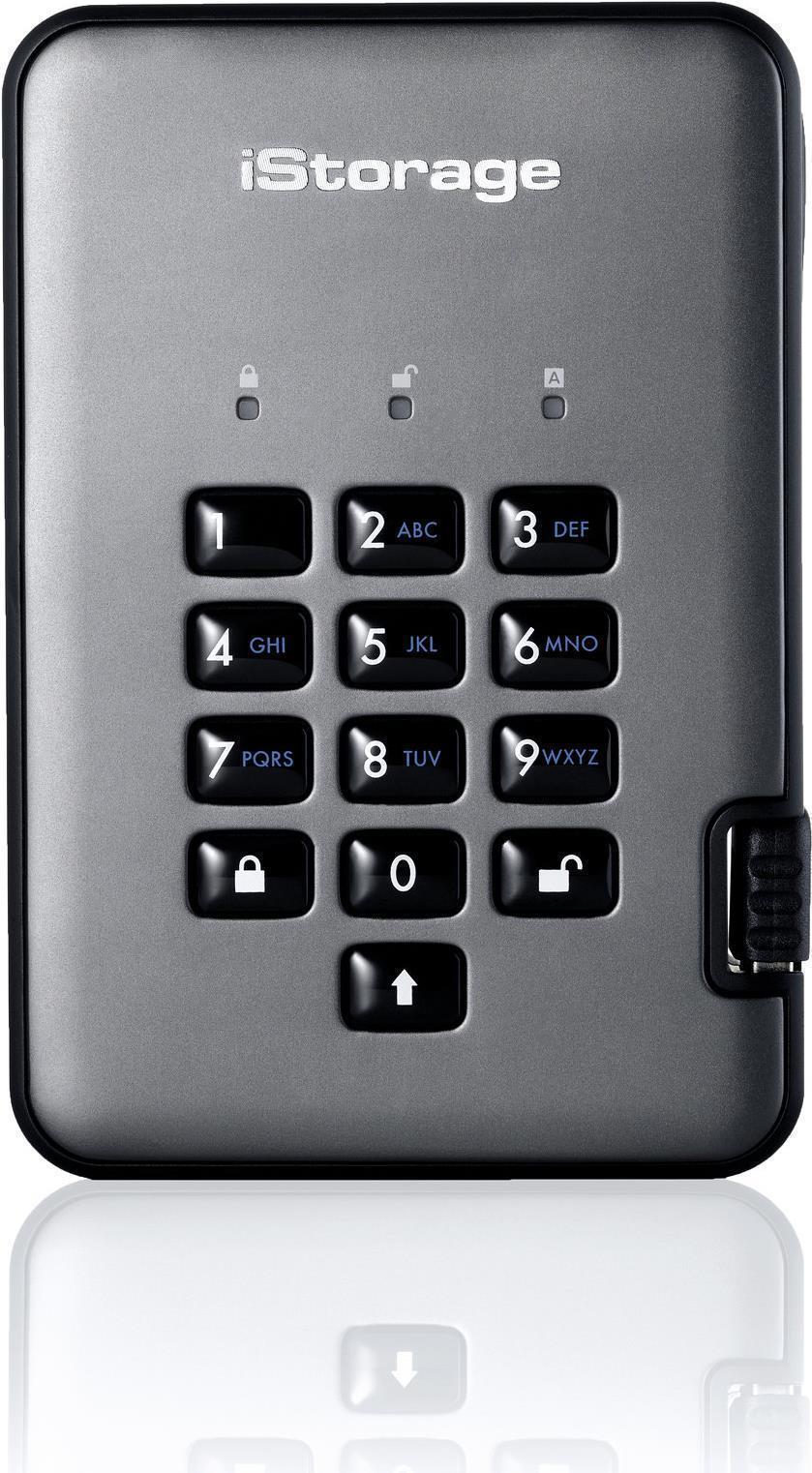 Купить iStorage diskAshur PRO² - Festplatte - verschlüsselt - 2 TB - extern (tragbar) - USB 3.1 - FIPS 140-2 Level 3, FIPS 197, 256-bit SHA, 256-bit AES-XTS - TAA-konform (IS-DAP2-256-2000-C-X) в магазине wardena.ru