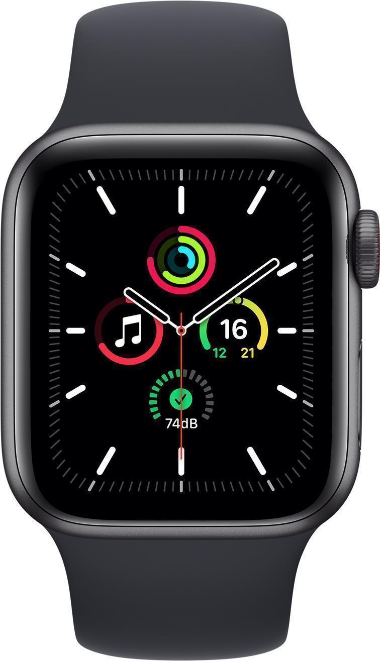 Купить Apple Watch SE (GPS + Cellular) - 40 mm - Space grau Aluminium - intelligente Uhr mit Sportband - Flouroelastomer - Midnight - Bandgröße: regelmäßig - 32 GB - Wi-Fi, Bluetooth - 4G - 30.68 g (MKR23FD/A) в магазине wardena.ru