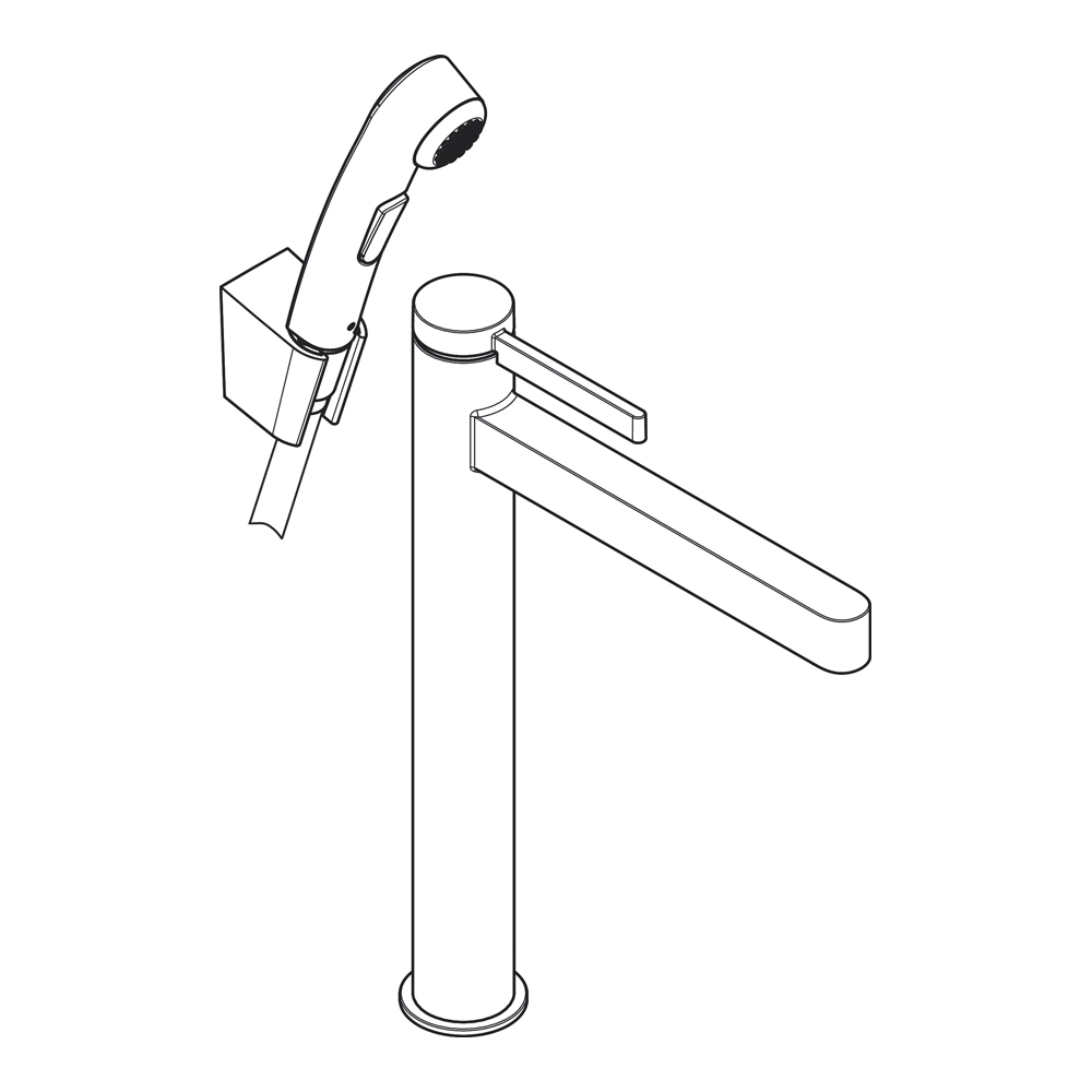 Купить Hansgrohe Finoris Смеситель для раковины, однорычажный, 260 с набором для биде со шлангом 1,60 м черный матовый 76220670 в магазине wardena.ru