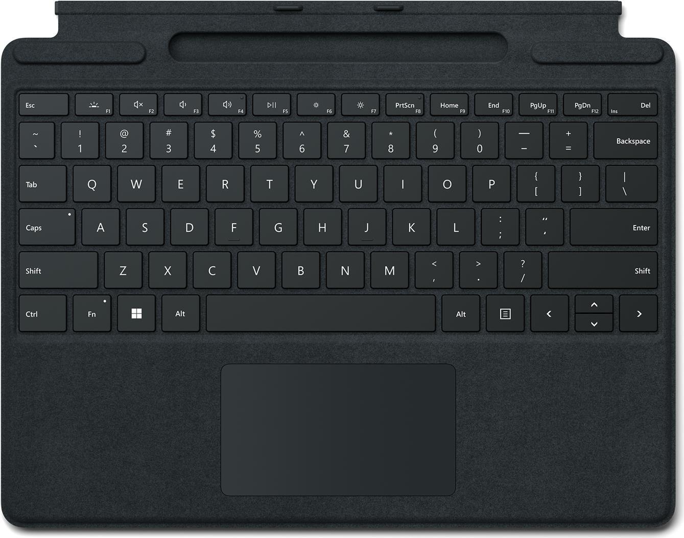 Купить Microsoft Surface Pro Signature Keyboard - Tastatur - mit Touchpad, Beschleunigungsmesser, Surface Slim Pen 2 Ablage- und Ladeschale - QWERTY - Spanisch - Schwarz - kommerziell - für Surface Pro 8, Pro X (8XB-00012) в магазине wardena.ru