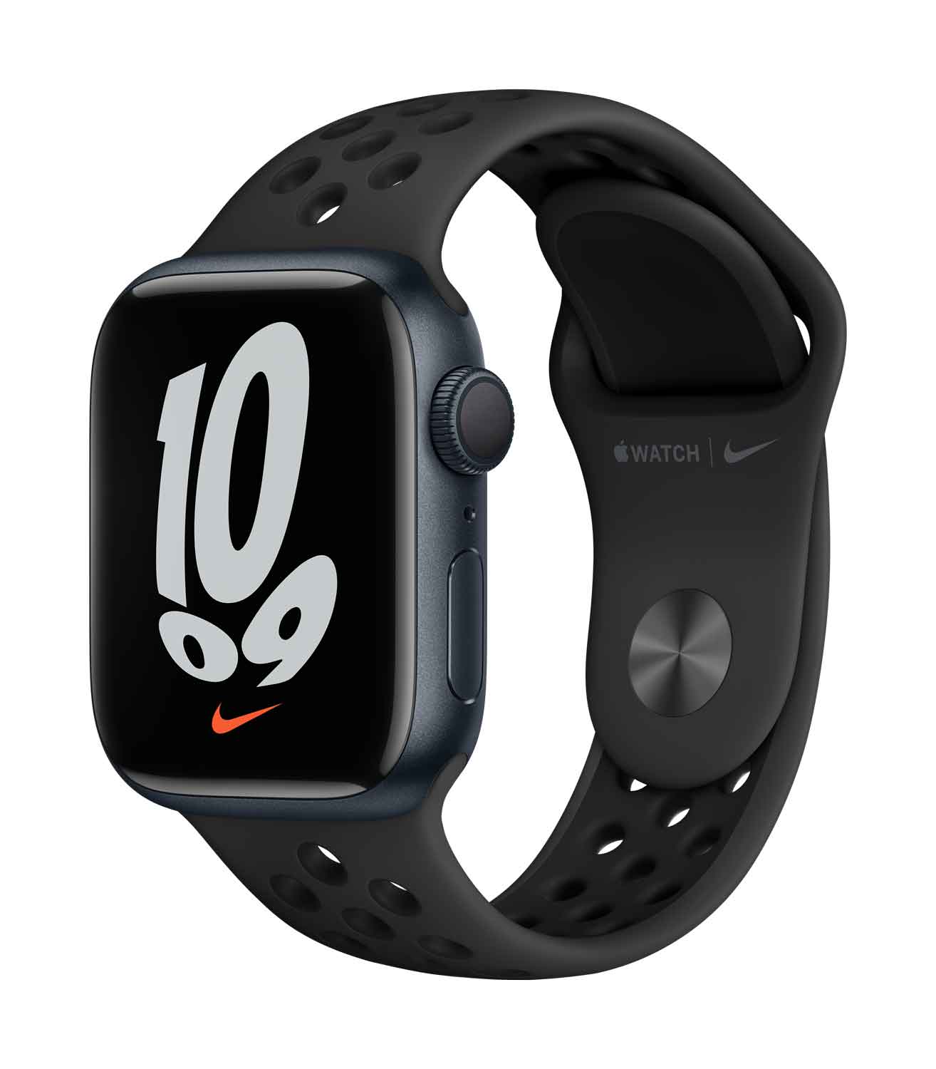 Купить Apple Watch Nike Series 7 (GPS) - 41 mm - Midnight Aluminium - intelligente Uhr mit Nike Sportband - Flouroelastomer - anthrazit/schwarz - Bandgröße: S/M/L - 32 GB - Wi-Fi, Bluetooth - 32 g (MKN43FD/A) в магазине wardena.ru