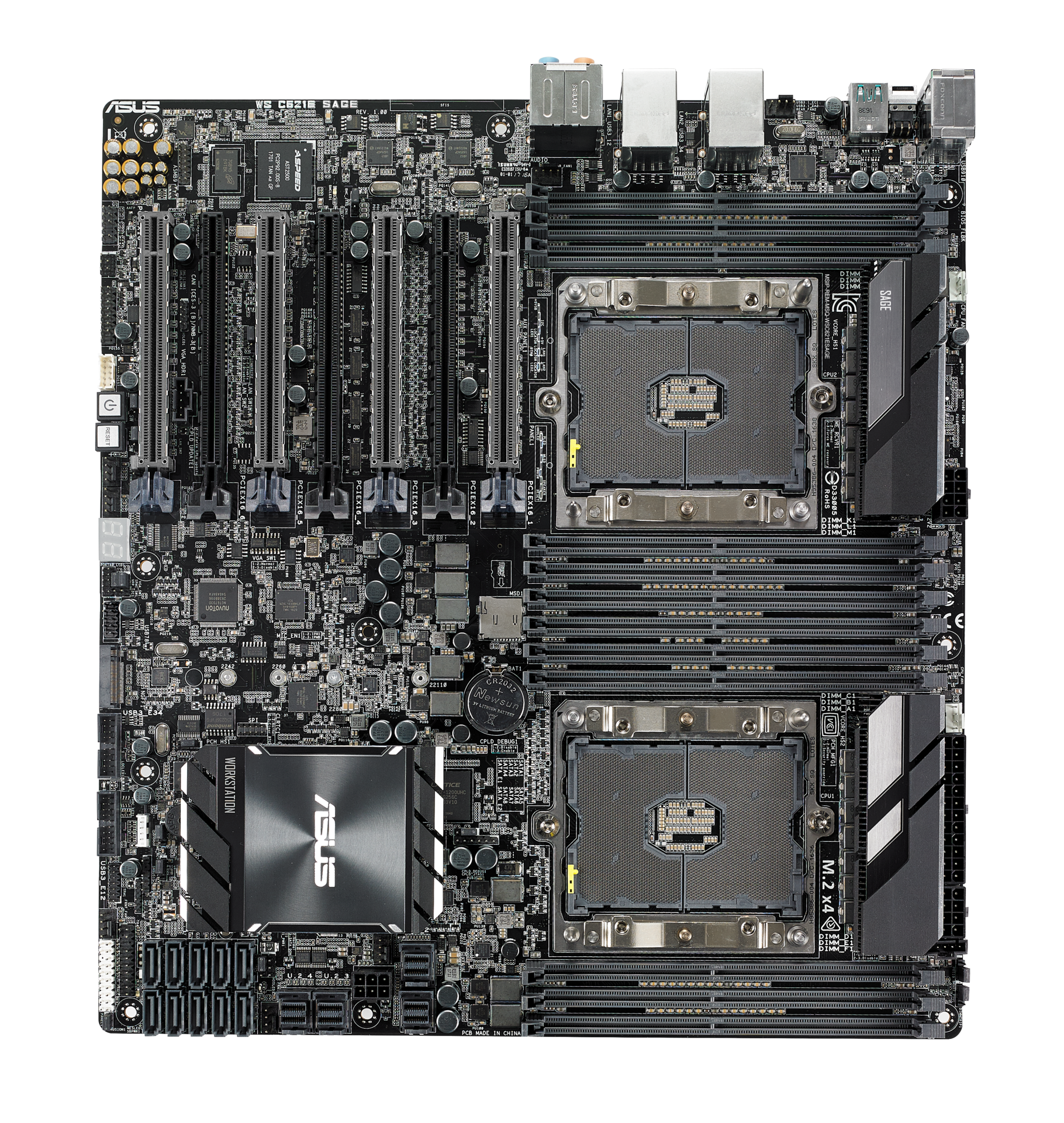 Купить ASUS WS C621E SAGE (BMC) - Motherboard - SSI EEB - Socket P - 2 Unterstützte CPUs - C621 - USB 3.1 Gen 1, USB-C Gen2, USB 3.1 Gen 2 - 2 x Gigabit LAN - Onboard-Grafik - HD Audio (8-Kanal) (90SW0021-M0EAY0) в магазине wardena.ru
