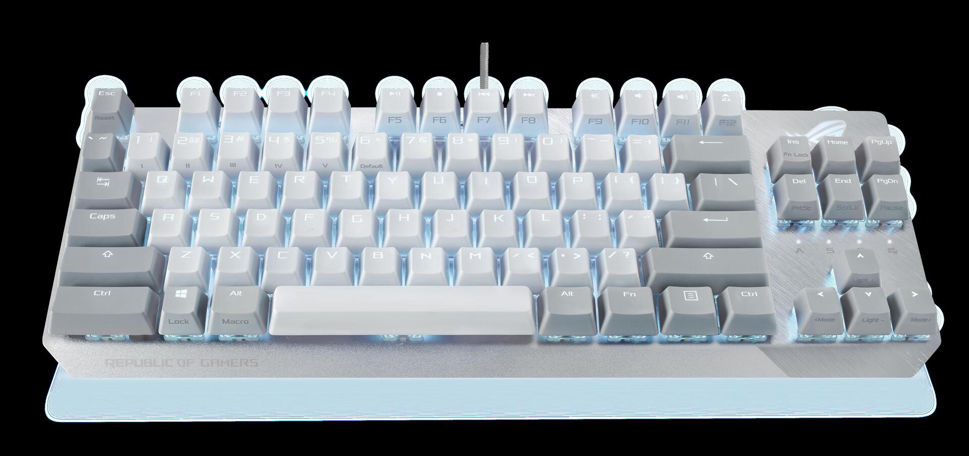 Купить ASUS ROG Strix Scope NX TKL Moonlight White Tastatur USB Französisch Weiß (90MP02B6-BKFA00) в магазине wardena.ru