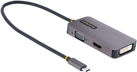 Купить StarTech.com USB C Video Adapter - USB-C auf HDMI DVI VGA Adapter - bis zu 4K 60Hz - Aluminium - Multiport Bildschirmadapter - Thunderbolt 3 & 4 kompatibel - USB Typ-C Reiseadapter (118-USBC-HDMI-VGADVI) в магазине wardena.ru