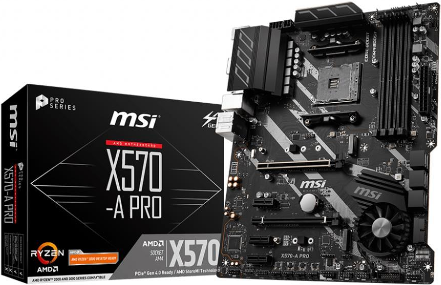 Купить MSI X570-A PRO - Motherboard - ATX - Socket AM4 - AMD X570 - USB-C Gen2, USB 3,2 Gen 1, USB 3,2 Gen 2 - Gigabit LAN - Onboard-Grafik (CPU erforderlich) - HD Audio (8-Kanal) (7C37-003R) в магазине wardena.ru